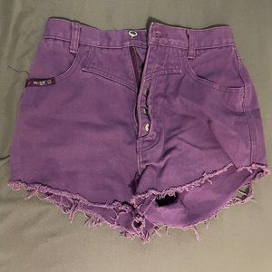 Purple High Waisted Jean Shorts